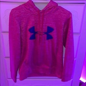pink and blue under armour sweatshirt